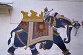 Jodhpur, peinture murale, Rajasthan, Inde 
 Jodhpur 
 peinture murale 
 Rajasthan 
 Inde  
